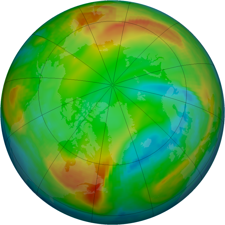 Arctic ozone map for 16 January 2000